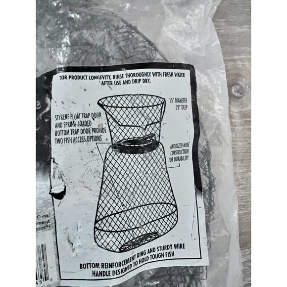 15 X 21 - Outdoor Angler Floating Collapsible Wire Fish Basket SEALED - Picture 2 of 2
